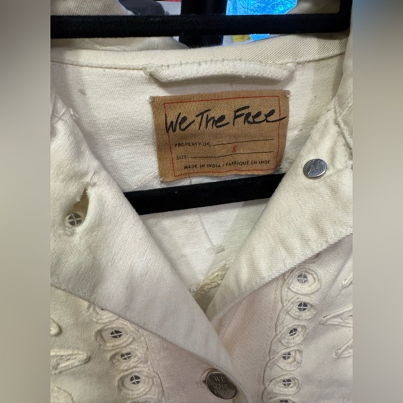 Free People Cream Jean Jacket NWT - Picture 11 of 11
